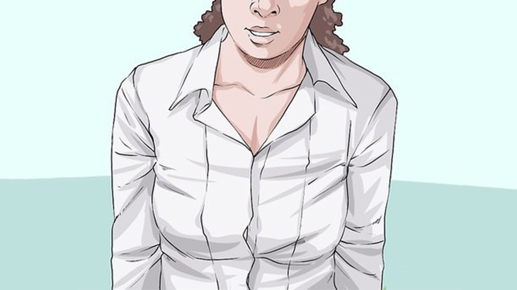 ひたすら胸元のボタンを弾けさせる巨乳女さん（動画）