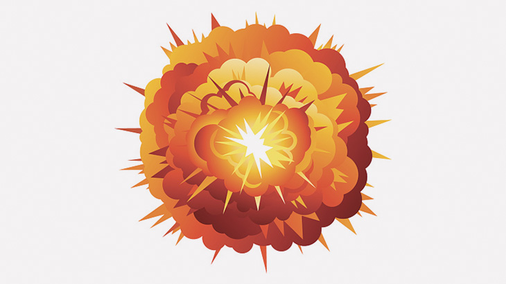 対向車と衝突した車、爆発（動画）