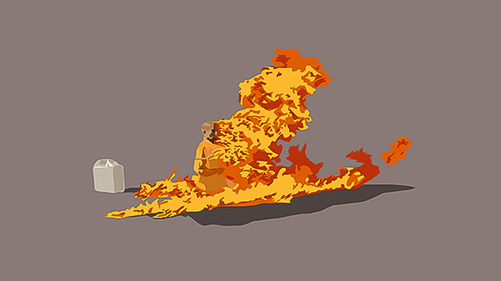 焼身自殺する人々コンピレーション（動画）