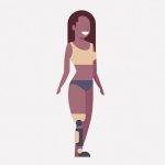 両腕と片足の無い水着の女性（動画）