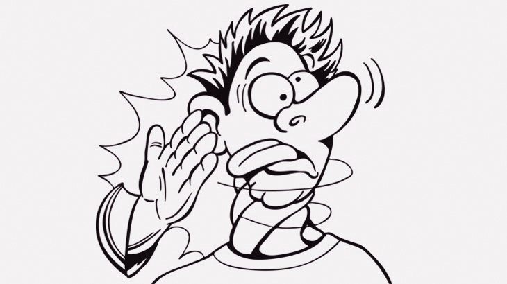 最強の一撃を決めるビンタ大会にて、ひっぱたかれた瞬間に頬が破裂して流血･･･