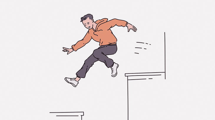 高層ビルの屋上でパルクール中の男、転落しかけてしまうGoPro映像