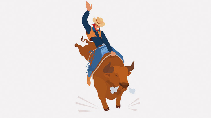 【閲覧注意】ロデオに挑戦した男、牛の足で顔を破壊されてしまう･･･（動画）