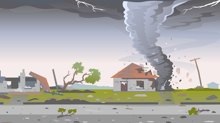 何百もの建物が巨大竜巻に破壊される瞬間（動画）