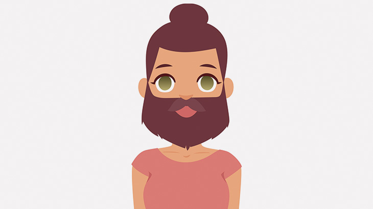 男顔負けにヒゲが濃い女性が撮影される（動画）