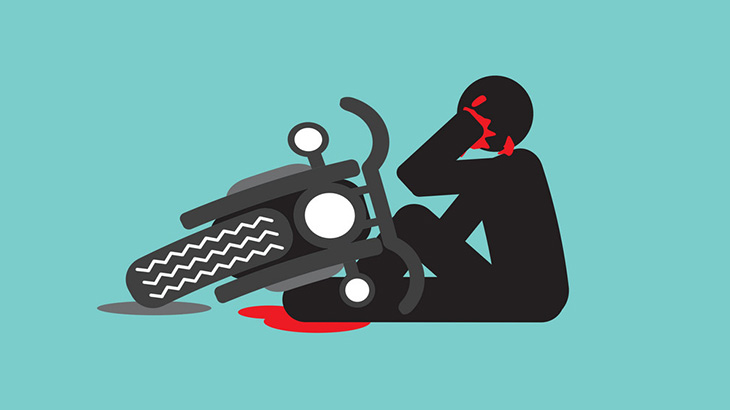 【閲覧注意】バイクで顔面強打した男、パッカリ割れてしまう･･･（動画）