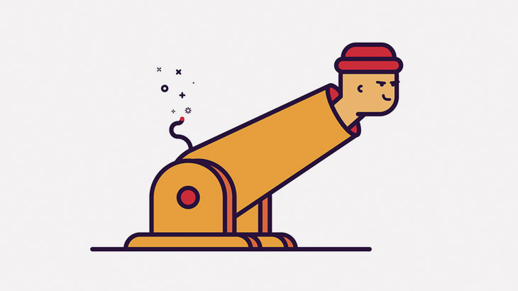 サーカスの人間大砲、失敗･･･（動画）