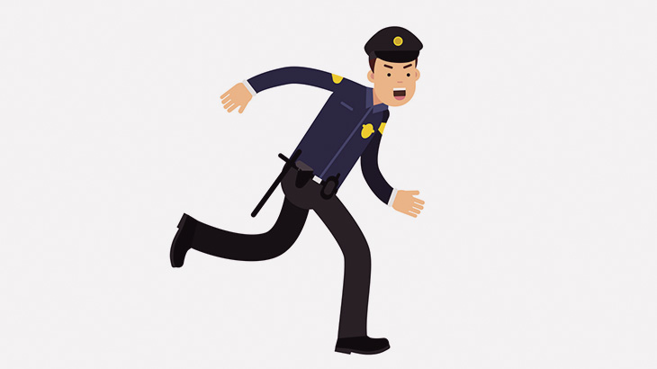 警察から逃げる男をナイスアシストで捕まえる男性（動画）