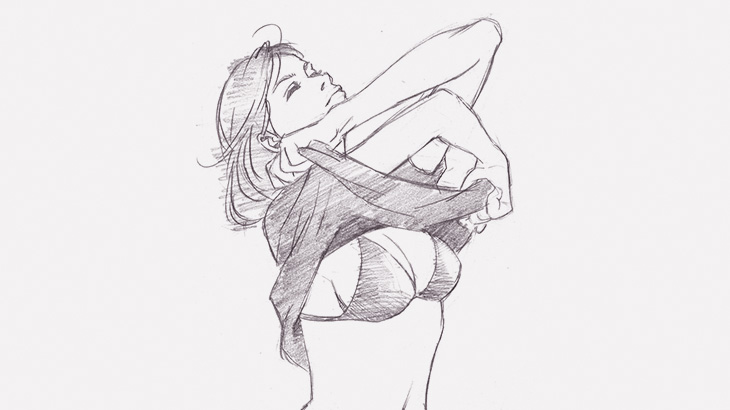 服屋で着替えをライブ配信していた女性、うっかり乳首ポロリしてしまう（動画）