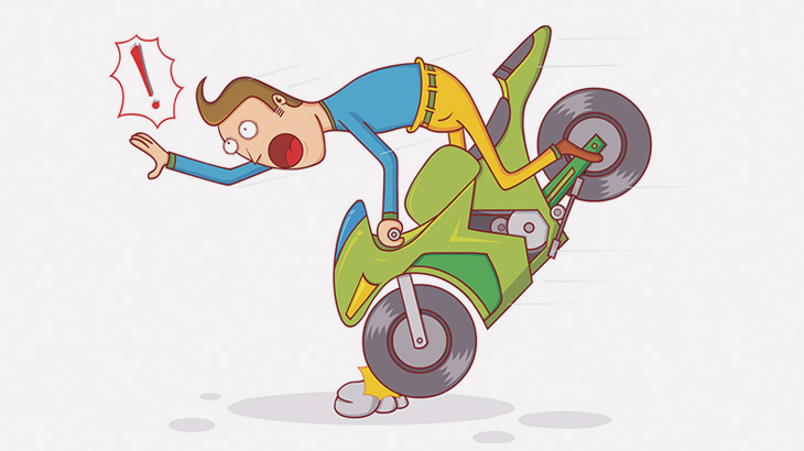 【閲覧注意】ノーヘルバイクで事故った男、こうなる･･･（動画）