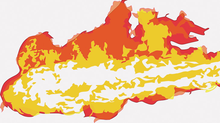 通りにいた女性、突然の火炎放射を浴びてしまう（動画）