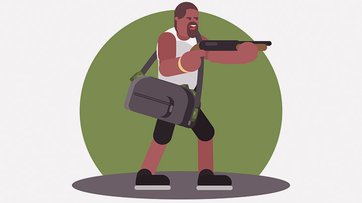 強盗の男、銃で反撃されて大騒ぎしながら逃走（動画）