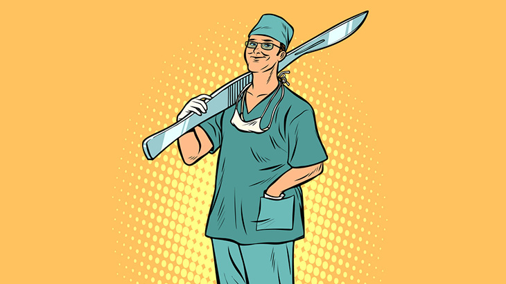 【閲覧注意】男性の顔をパッカリ切り開く手術（動画）