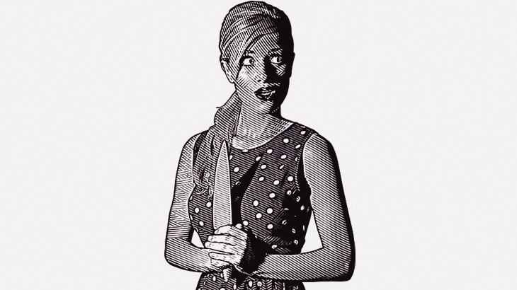 カメラを前にナイフを振り回していた女の子、おでこをサクッと切ってしまう（動画）