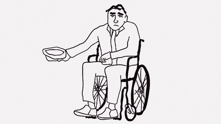 物乞いする車椅子の男を驚かせてみた結果（動画）