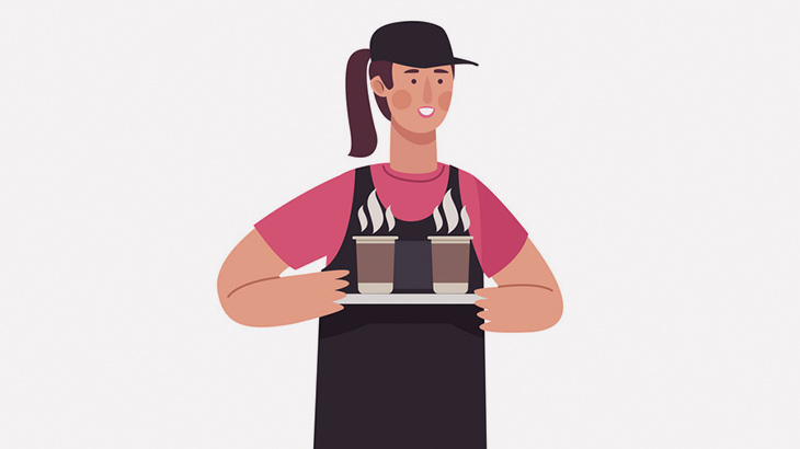 コケるにもほどがある女性ウエイトレス（動画）