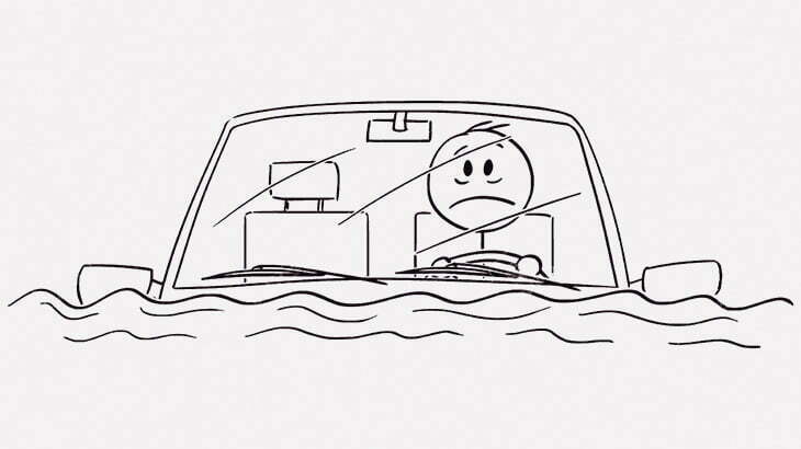 車で川を渡ろうとした男、水没して死亡（動画）