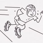 ローラースケートレース、高難易度コース（動画）