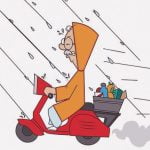 雨の日に転倒したバイカーさん、ナイススライディング（動画）