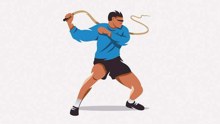 公園で鞭を打ち合う2人の男、音が凄い（動画）