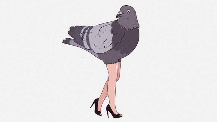 この鳩さんたち、足が長すぎる（動画）