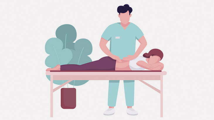 下着姿のセクシー女性に施術を行う整体師さんのお仕事（動画）