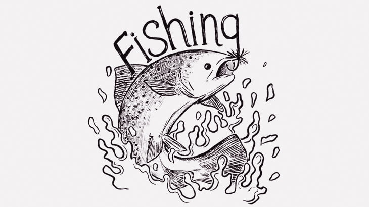 凍った川に穴を開け、特殊な方法で魚を釣る男（動画）