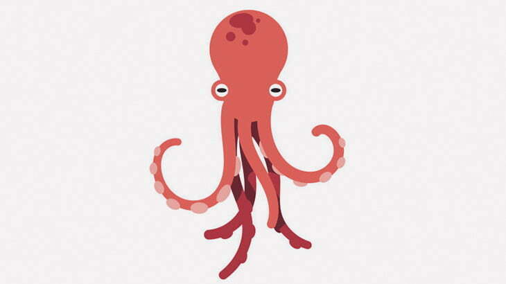 釣り上げられたタコ「帰りますね」（動画）