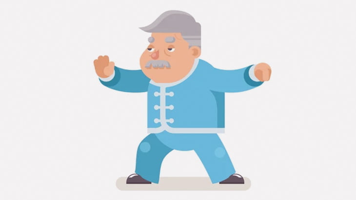 触れること無く相手を倒す気功マスターメタボおじさん（動画）