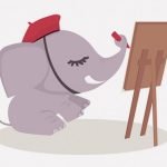 鼻で筆を握り絵を描く芸術家なゾウさん（動画）