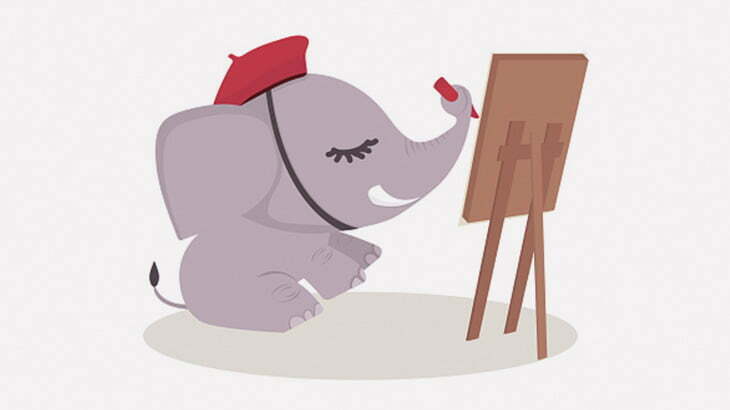 鼻で筆を握り絵を描く芸術家なゾウさん（動画）