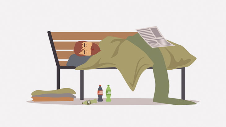 【閲覧注意】ベンチで寝る男のお尻、ヤバいことになってた･･･（動画）