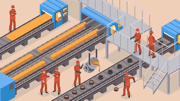 熱々の鉄を扱う同僚の体に水をぶっかけるお仕事（動画）