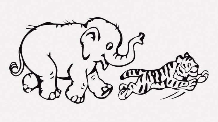 トラ「やべっ！ゾウだ！隠れなきゃ！」（動画）