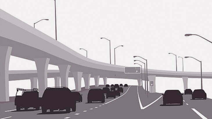 高架道路を走っていたバイカーさん、何故か車に突き飛ばされて転落死（動画）