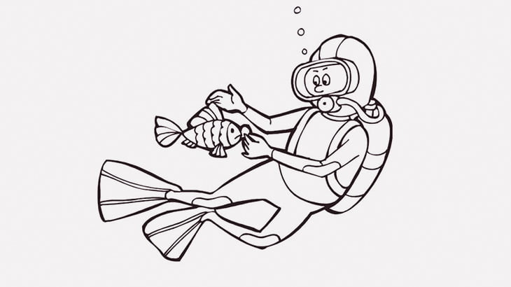 毎年夏に同じ場所で必ず会って遊ぶ、ダイバーとブラックバスの友情（動画）