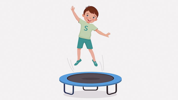 トランポリンで遊んでいた男の子、ヤバいことに（動画）