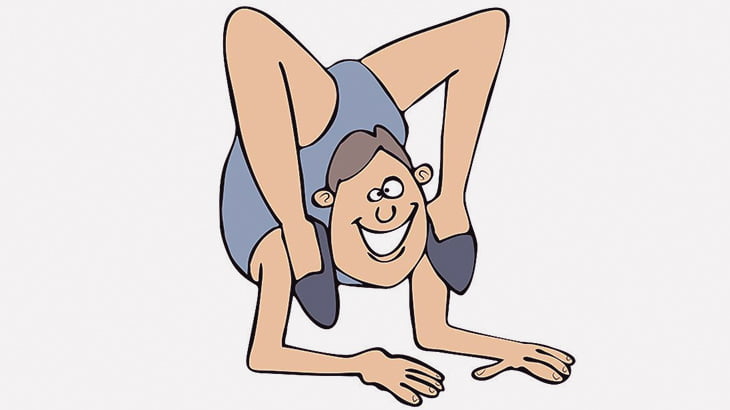 なんか変なポーズをとることができる身体がとても柔らかい男