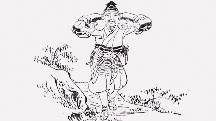 「こぶとり爺さん」が撮影される（動画）