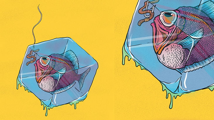 氷の下に魚いる！ → 掘り出してGET（動画）