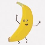 妊婦のバナナから赤ちゃんバナナを帝王切開するアニメーション（動画）