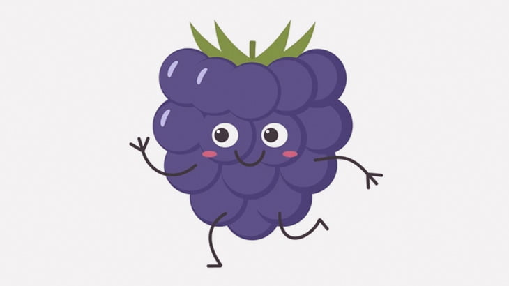 妊婦のブラックベリー、イチゴ、唐辛子から帝王切開で赤ちゃんを取り出すアニメーション（動画）