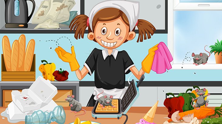 お掃除インフルエンサー「この虫だらけのキッチンをキレイに掃除しますわね」（動画）