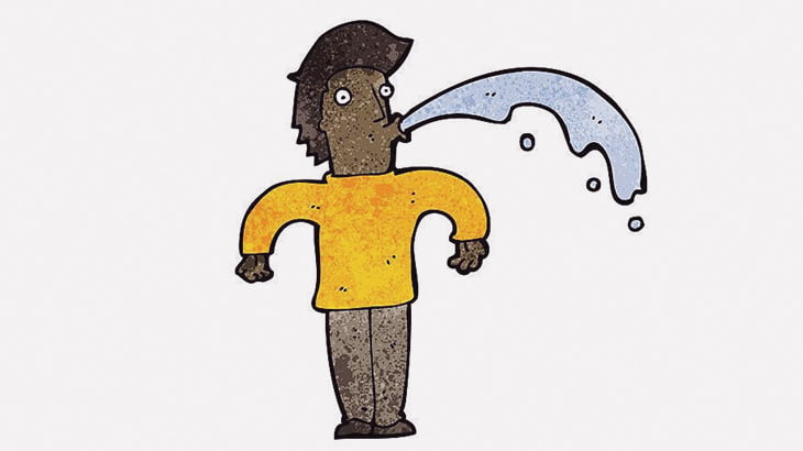 無限に水を吐き出すことが出来る男、あらわる（動画）