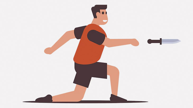 ナイフ投げをマスターしつつある男の日々のトレーニング（動画）