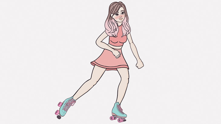 独特なローラースケート技を披露するセクシーお姉さん（動画）