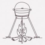 大自然をバックにとてもオシャレな料理を作る男（動画）