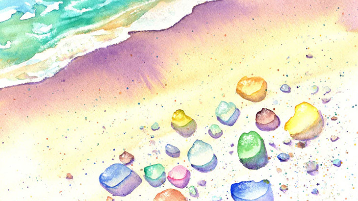 浜辺で綺麗な「シーグラス」を見つけるのが趣味なオジサンの日常（動画）