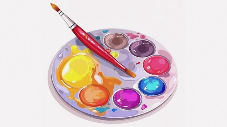 異なる色の絵の具を混ぜ合わせて対象カラーとまったく同じ色を作り出す男（動画）