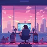 それぞれＰＣデスクに座ってゲームを楽しむゲーマーカップルの生活（動画）